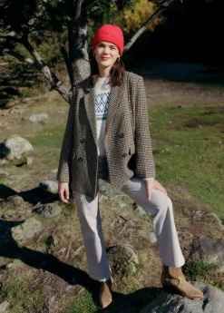 Brownie Spain Americana Cruzada Pata De Gallo Con Lana-Mujer Abrigos Y Chaquetas