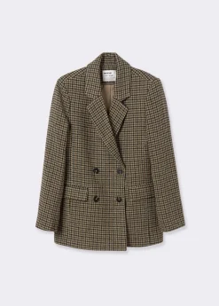 Brownie Spain Americana Cruzada Pata De Gallo Con Lana-Mujer Abrigos Y Chaquetas