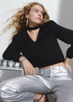 Brownie Spain Blusa Lisa Con Chocker-Mujer Camisas Y Blusas