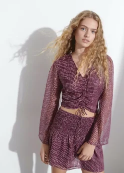 Brownie Spain Blusa Mangas Volumen Lace Up-Mujer Camisas Y Blusas