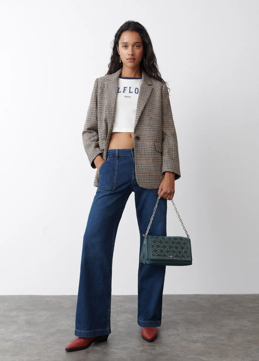 Brownie Spain Bolso Mediano Solapa Tachas-Mujer Bolsos