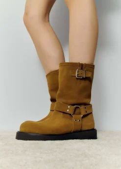 Brownie Spain Bota Biker Hebilla Piel-Mujer Zapatos