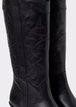 Brownie Spain Bota Cowboy Cana Alta Bordada Piel-Mujer Zapatos