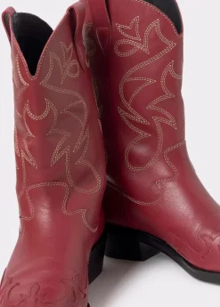 Brownie Spain Bota Cowboy Pespuntes Contraste Piel-Mujer Zapatos