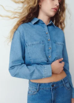 Brownie Spain Camisa Denim Cropped-Mujer Camisas Y Blusas