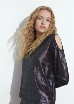 Brownie Spain Camiseta Apertura Hombros Brillo-Mujer Camisetas