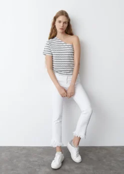 Brownie Spain Camiseta Asimetrica Manga Volumen-Mujer Camisetas