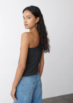 Brownie Spain Camiseta Asimetrica Manga Corta Antracita-Mujer Camisetas