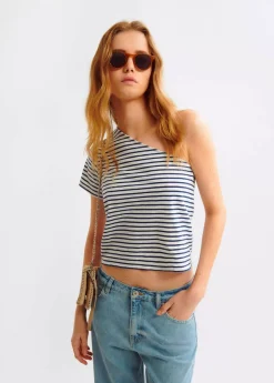 Brownie Spain Camiseta Asimetrica Rayas-Mujer Camisetas