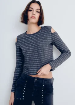 Brownie Spain Camiseta Escote Hombros Rayas-Mujer Camisetas