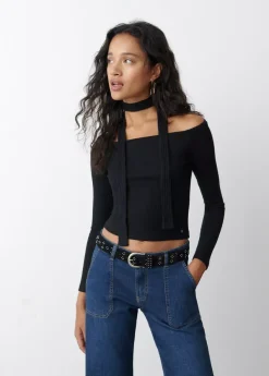 Brownie Spain Camiseta Hombros Descubiertos Lazada-Mujer Camisetas