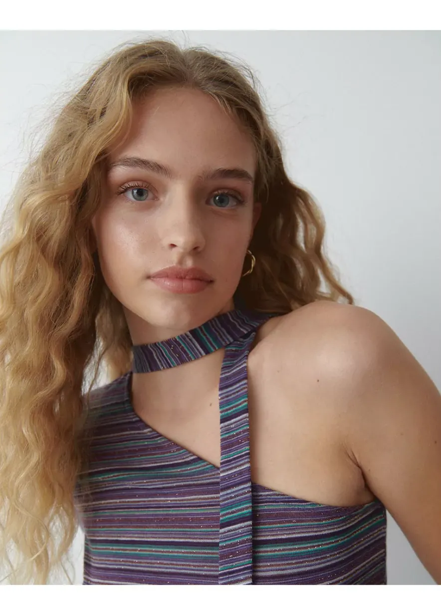 Brownie Spain Camiseta Manga Larga Asimetrica Chocker-Mujer Camisetas