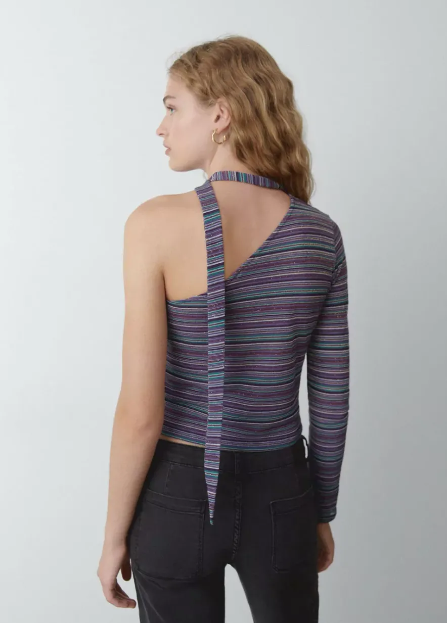 Brownie Spain Camiseta Manga Larga Asimetrica Chocker-Mujer Camisetas