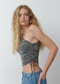 Brownie Spain Camiseta Manga Larga Asimetrica Frunce-Mujer Camisetas