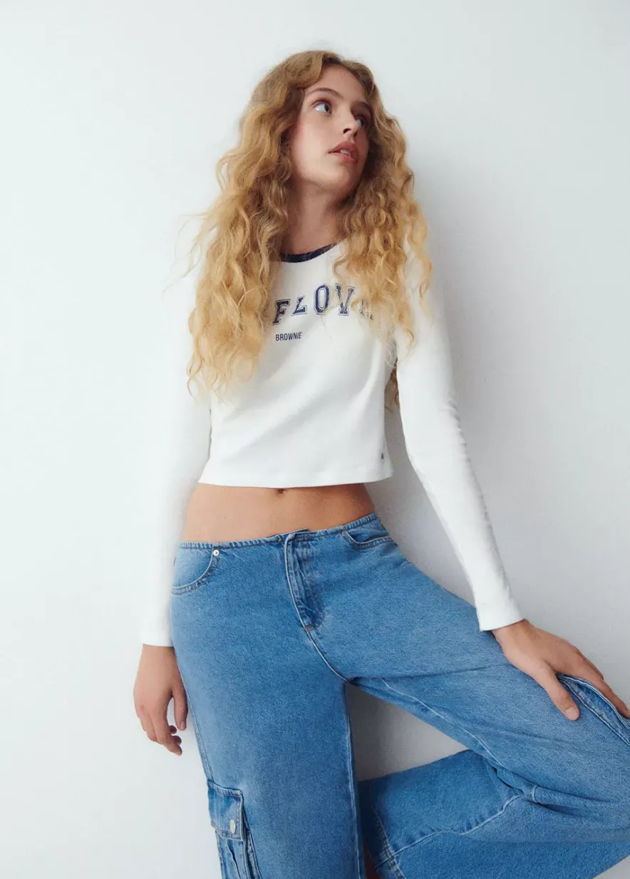 Brownie Spain Camiseta Manga Larga Contraste-Mujer Camisetas