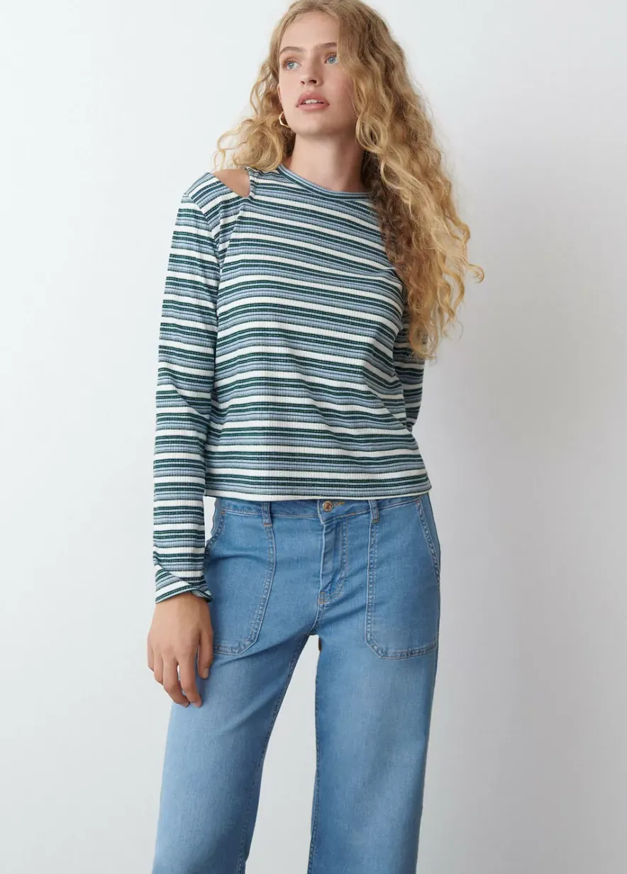 Brownie Spain Camiseta Rayas Cut Out-Mujer Camisetas