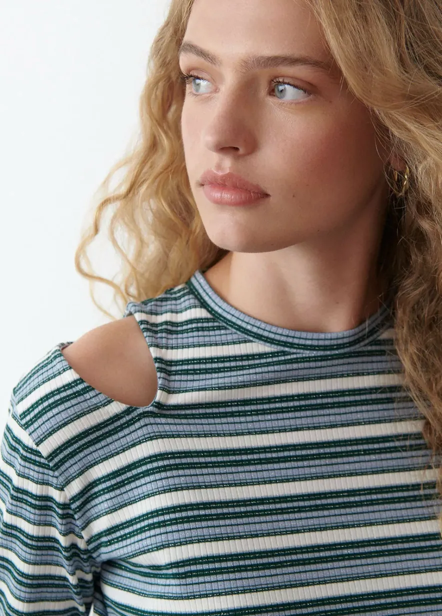 Brownie Spain Camiseta Rayas Cut Out-Mujer Camisetas