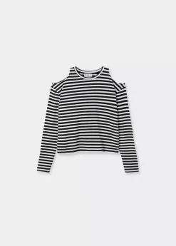 Brownie Spain Camiseta Rayas Cut Out Hombros-Mujer Camisetas