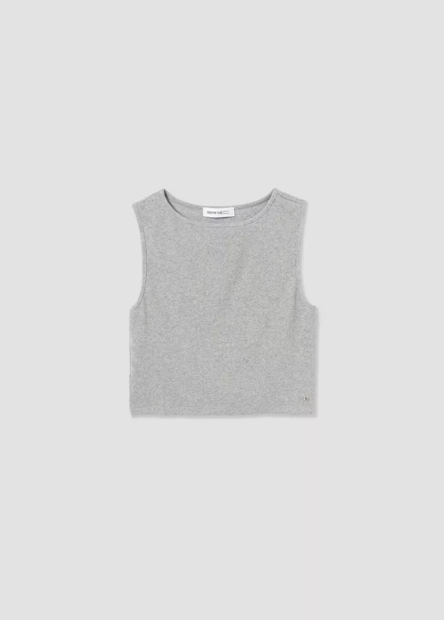 Brownie Spain Camiseta Sin Manga Gris-Mujer Camisetas