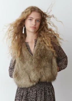 Brownie Spain Chaleco Cropped Efecto Pelo-Mujer Abrigos Y Chaquetas