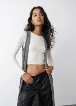 Brownie Spain Chaleco Largo Punto Liso-Mujer Jerséis