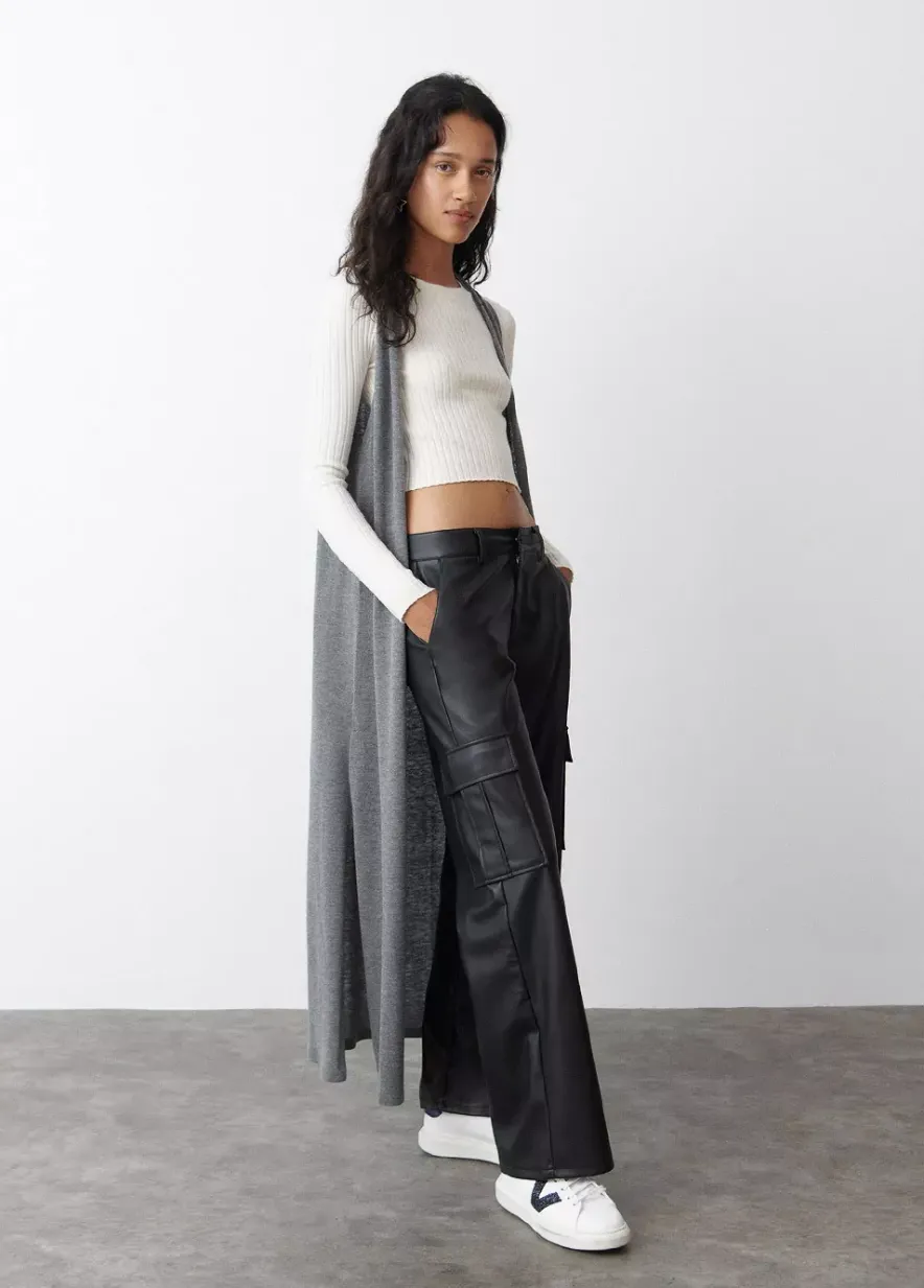 Brownie Spain Chaleco Largo Punto Liso-Mujer Jerséis