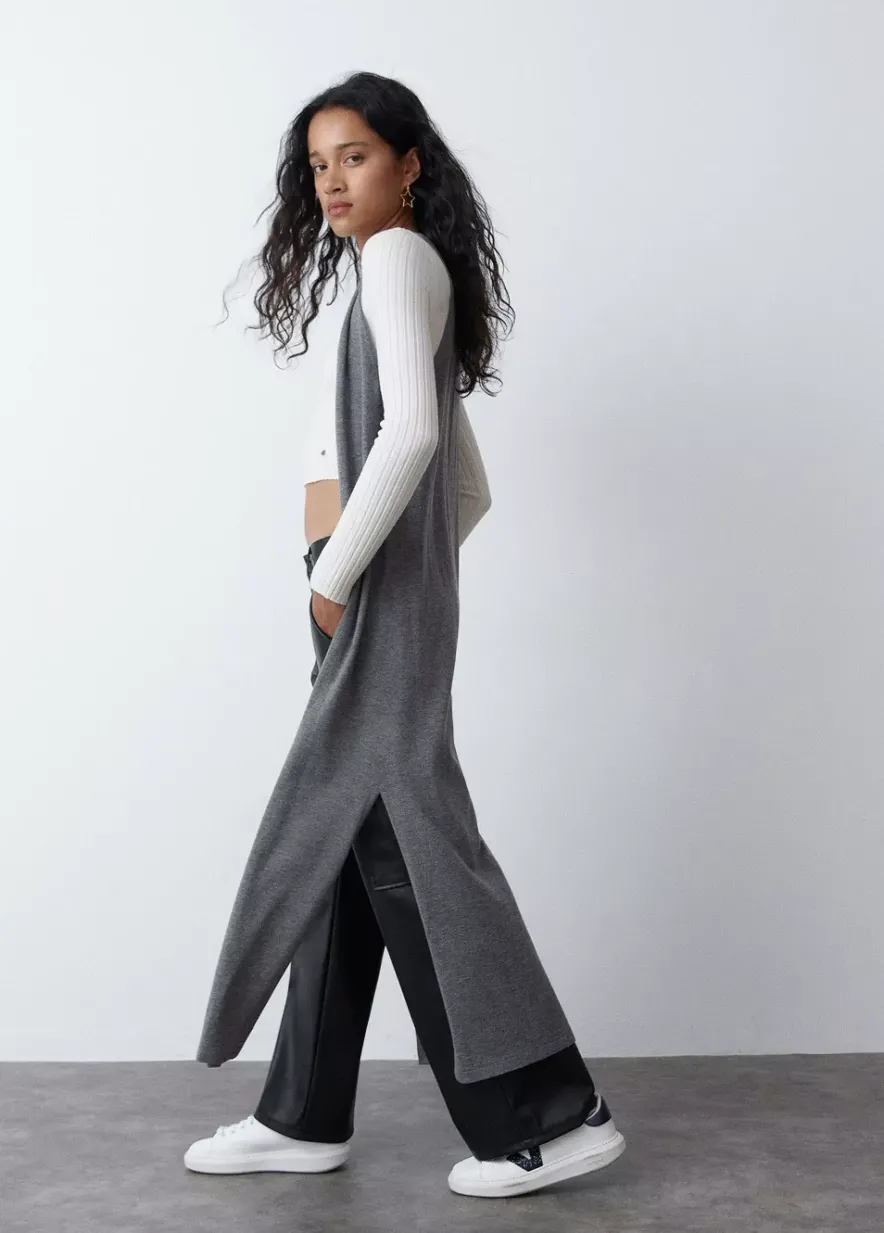 Brownie Spain Chaleco Largo Punto Liso-Mujer Jerséis