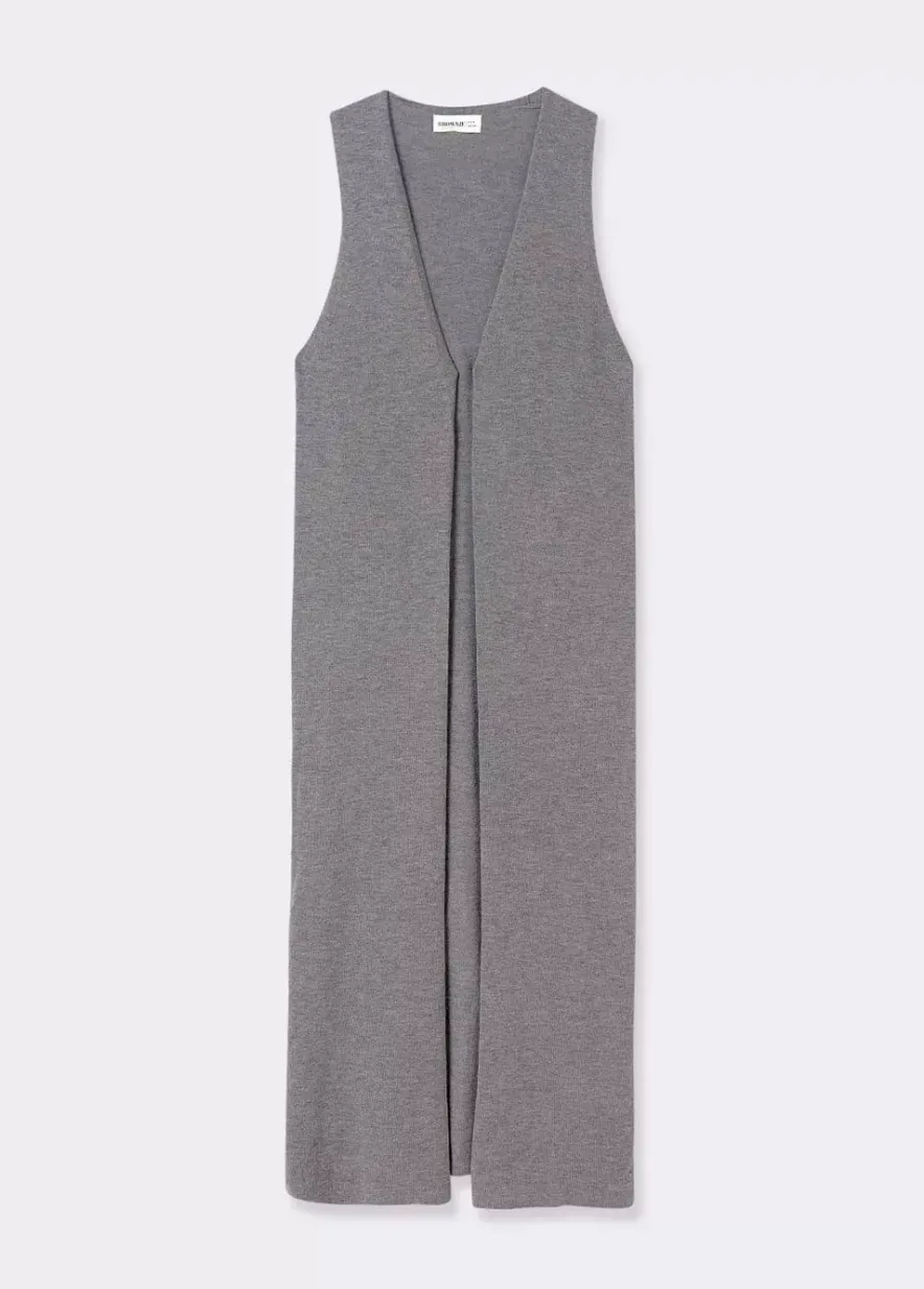 Brownie Spain Chaleco Largo Punto Liso-Mujer Jerséis