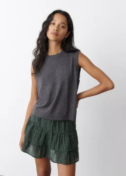 Brownie Spain Chaleco Punto Fino Cuello Red-Mujer Jerséis