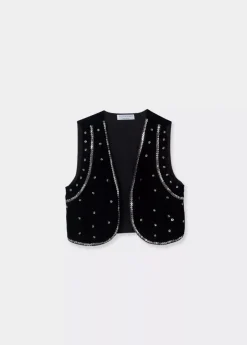 Brownie Spain Chaleco Terciopelo Pedreria-Mujer Tops