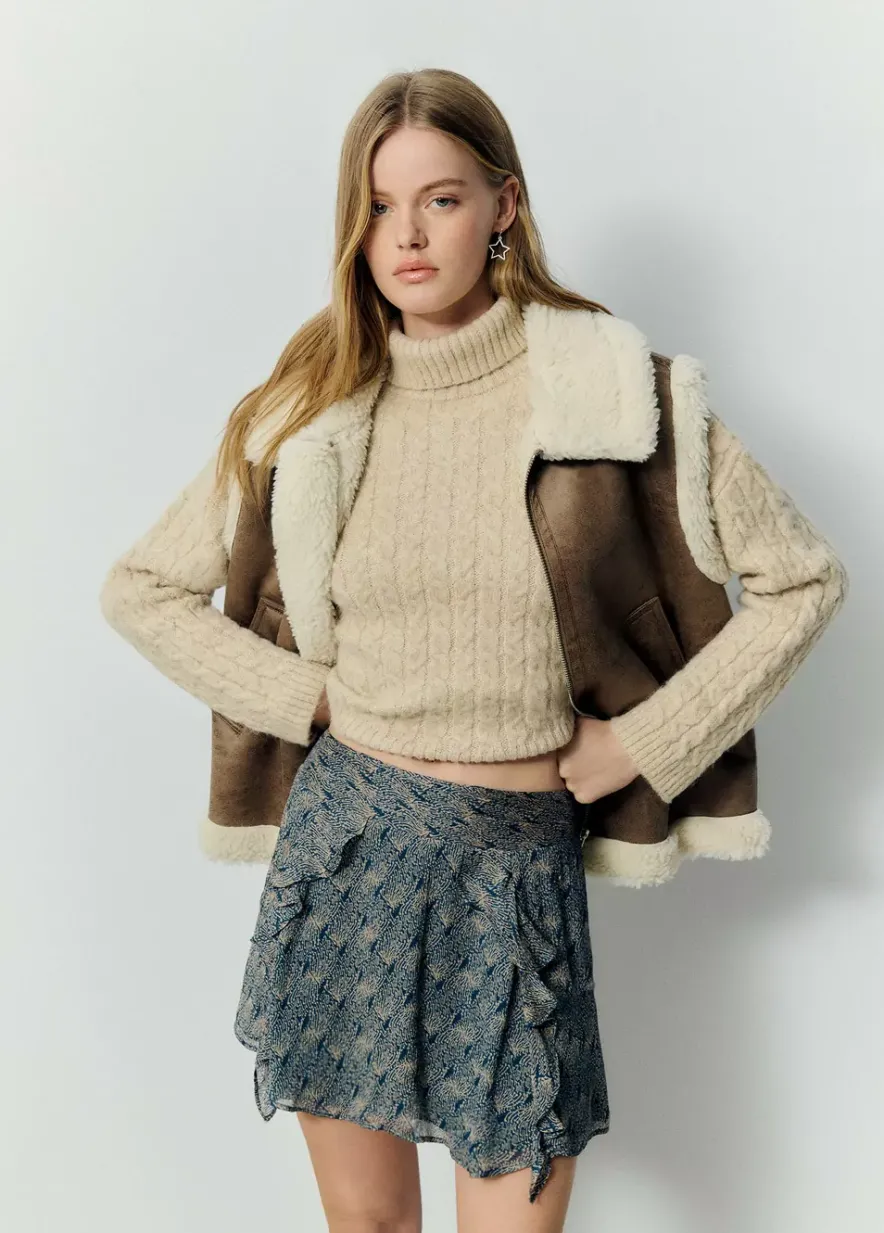 Brownie Spain Falda Corta Picos Estampada-Mujer Faldas