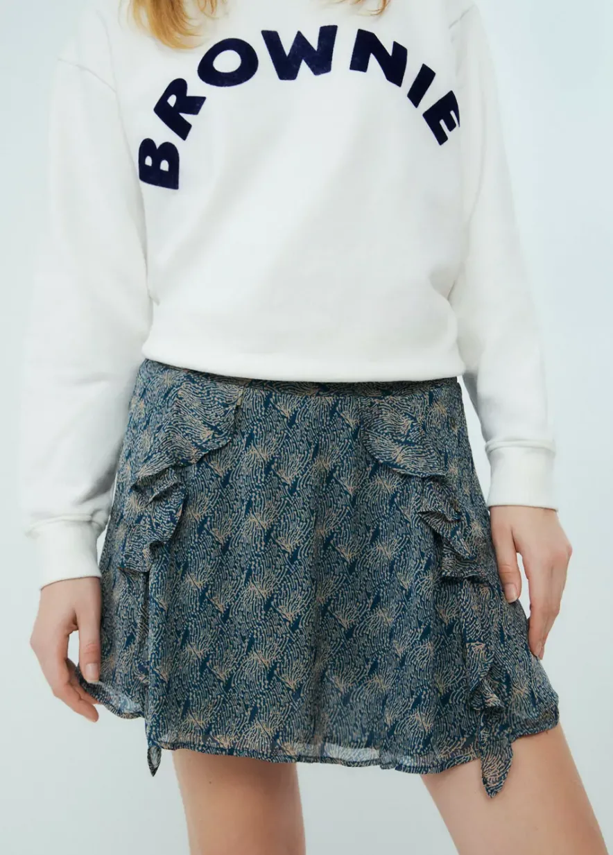 Brownie Spain Falda Corta Picos Estampada-Mujer Faldas