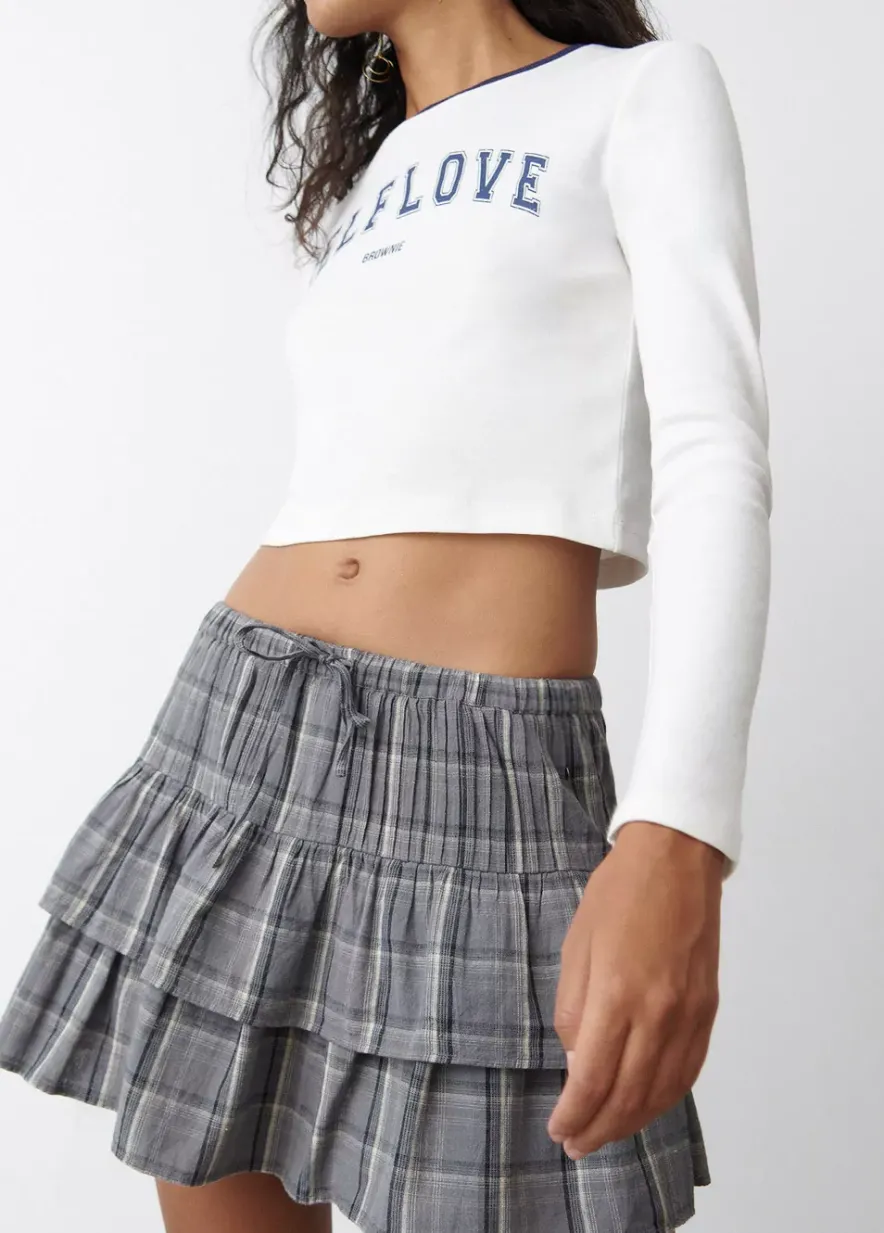 Brownie Spain Falda Cuadros Con Lino-Mujer Faldas