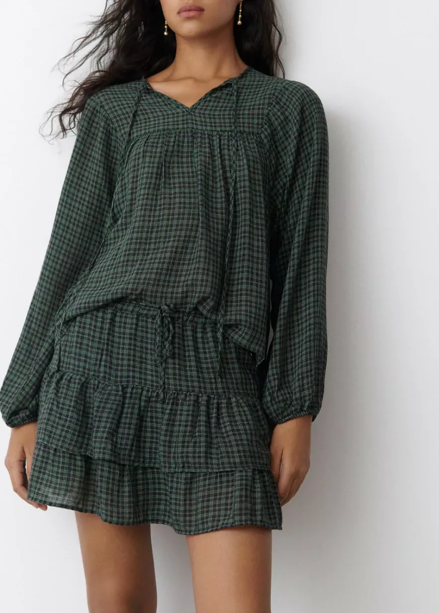 Brownie Spain Falda Cuadros Volantes-Mujer Faldas