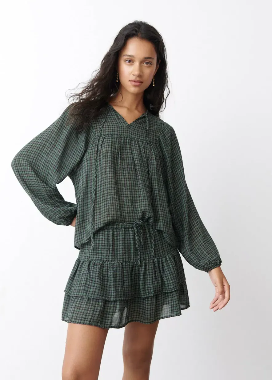 Brownie Spain Falda Cuadros Volantes-Mujer Faldas