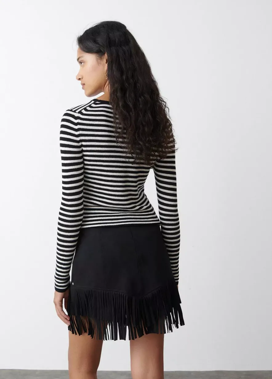 Brownie Spain Falda Efecto Ante Flecos Y Tachas-Mujer Faldas