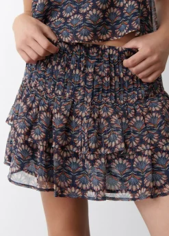 Brownie Spain Falda Estampado Indio Volantes Lurex-Mujer Faldas