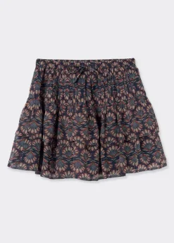 Brownie Spain Falda Estampado Indio Volantes Lurex-Mujer Faldas