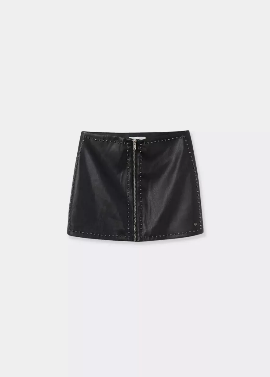 Brownie Spain Falda Pu Cremallera Y Tachas-Mujer Faldas