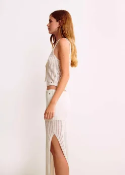 Brownie Spain Falda Punto Calada Larga-Mujer Faldas