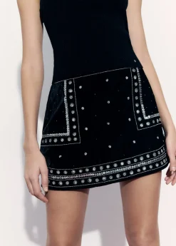Brownie Spain Falda Terciopelo Pedreria-Mujer Faldas