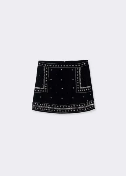 Brownie Spain Falda Terciopelo Pedreria-Mujer Faldas