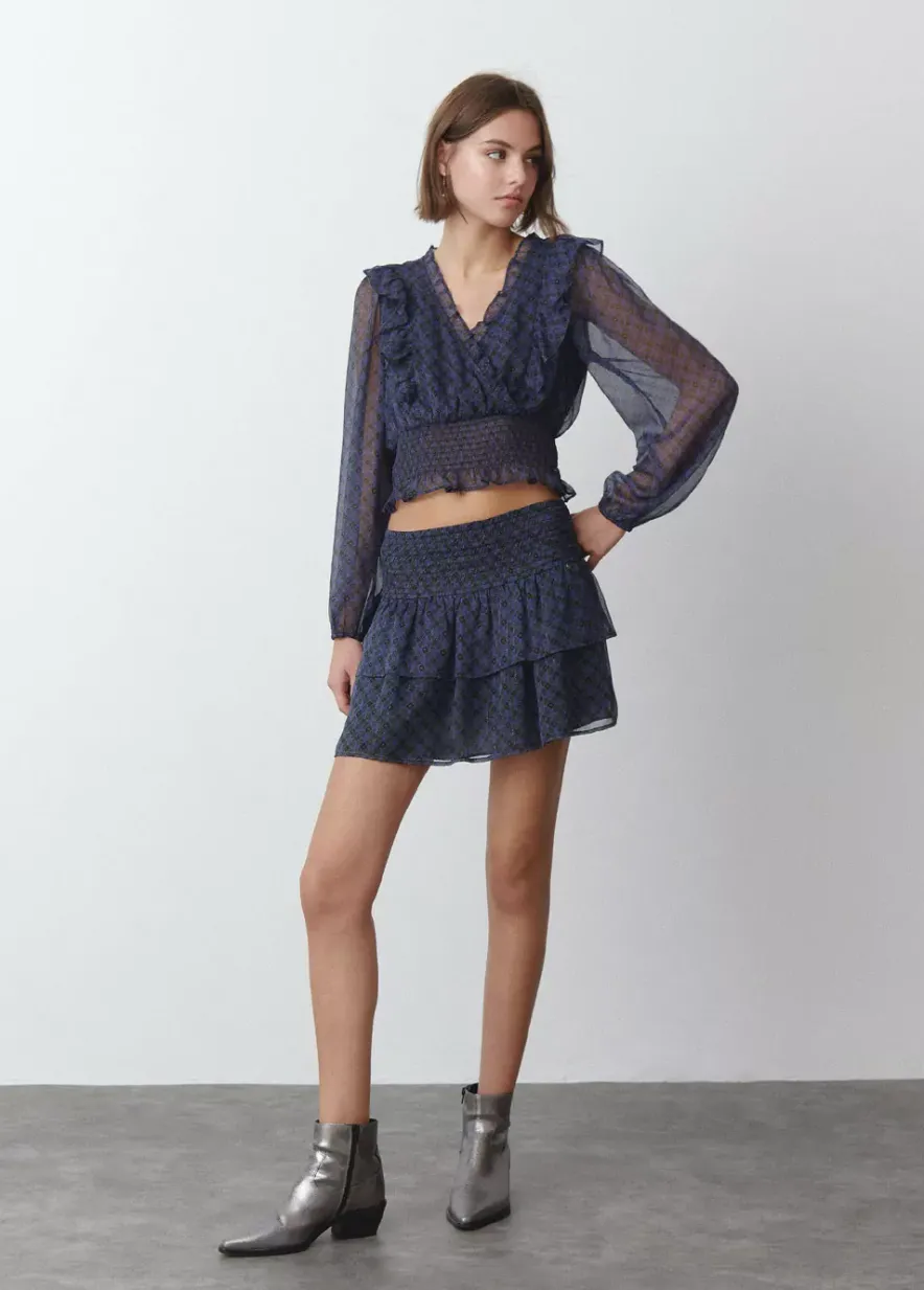 Brownie Spain Falda Volantes Cintura Smock-Mujer Faldas