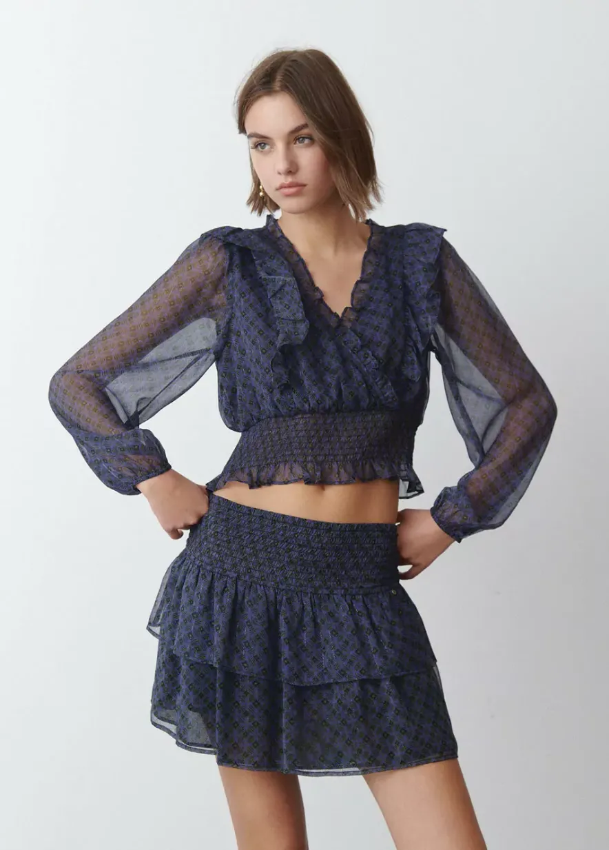 Brownie Spain Falda Volantes Cintura Smock-Mujer Faldas