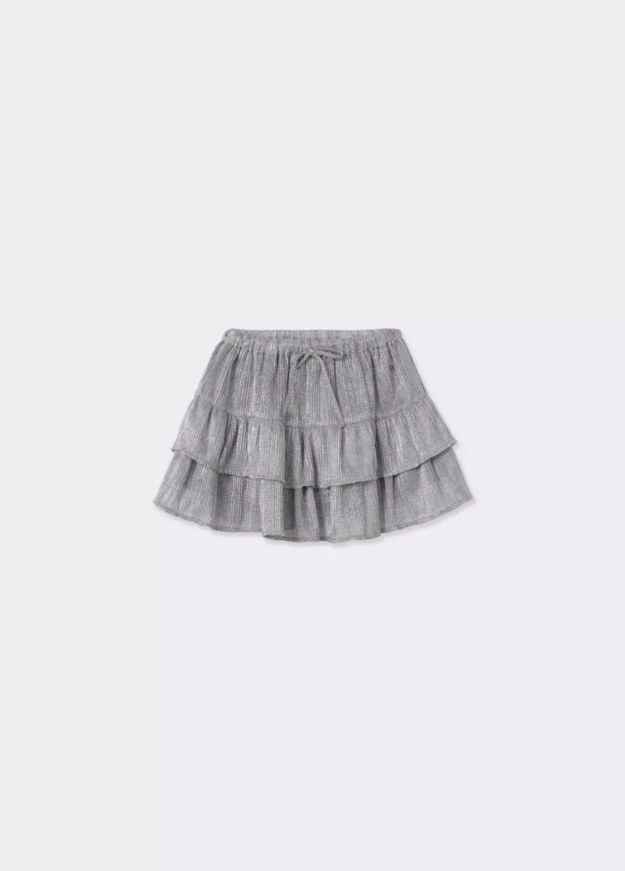 Brownie Spain Falda Volantes Tejido Plateado-Mujer Faldas