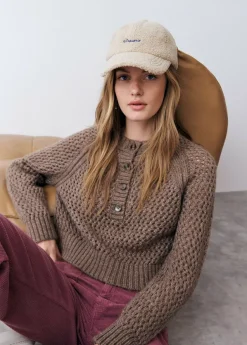 Brownie Spain Jersey Calado Botones Cuello-Mujer Jerséis