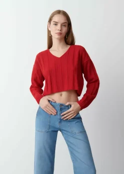 Brownie Spain Jersey Cropped Cuello Pico-Mujer Jerséis