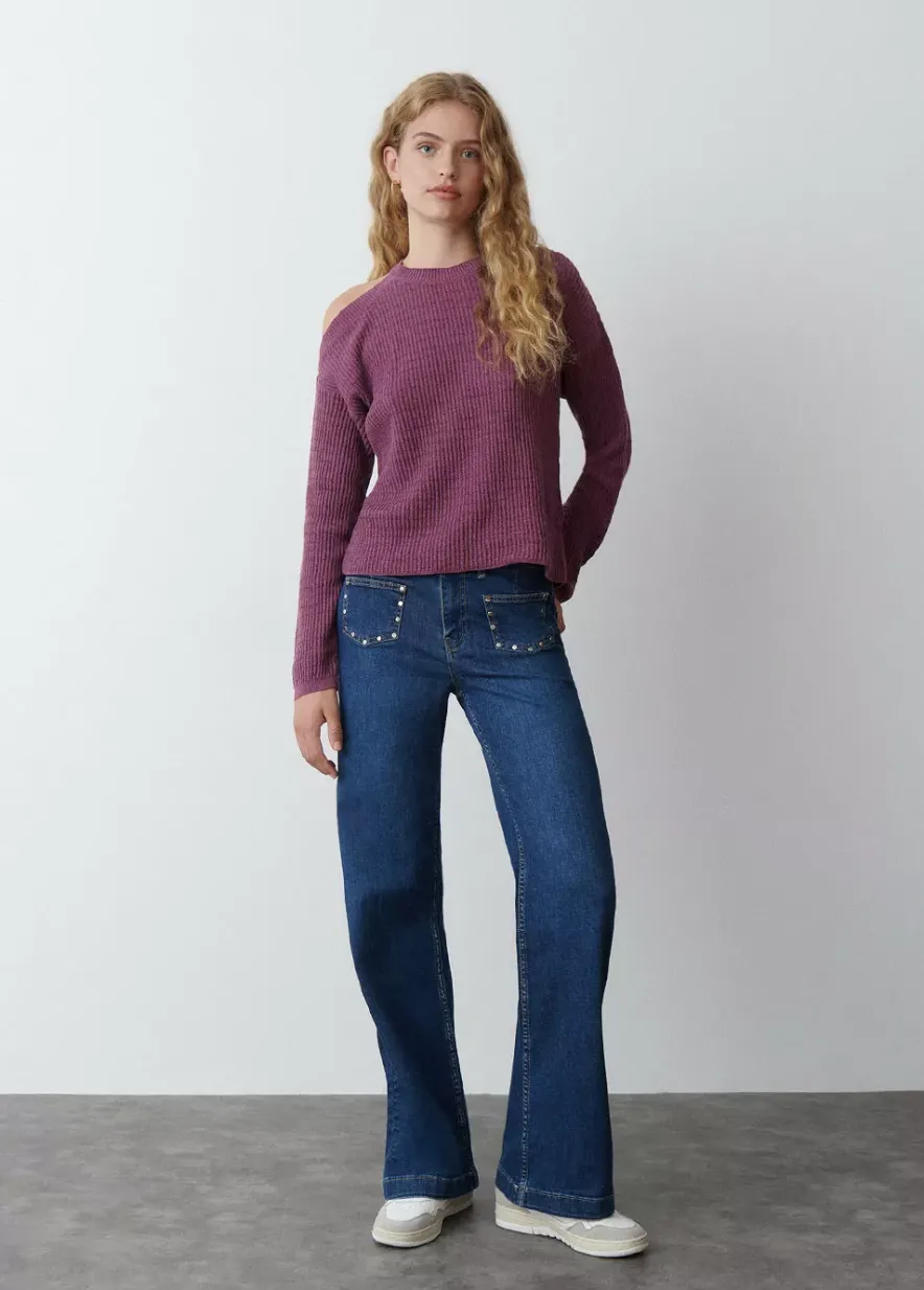 Brownie Spain Jersey Cut Out Hilo Metalizado Berenjena-Mujer Jerséis