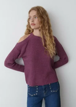 Brownie Spain Jersey Cut Out Hilo Metalizado Berenjena-Mujer Jerséis