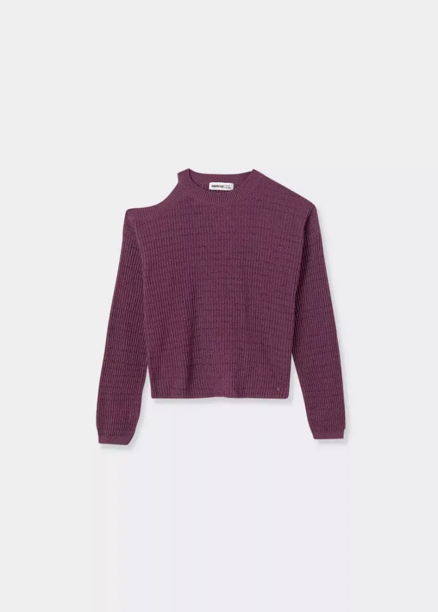 Brownie Spain Jersey Cut Out Hilo Metalizado Berenjena-Mujer Jerséis